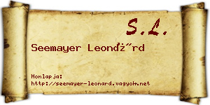 Seemayer Leonárd névjegykártya