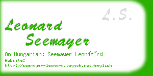 leonard seemayer business card